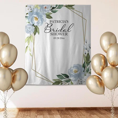 Floral Design Bridal Shower Customized Vinyl Flex Print Backdrop