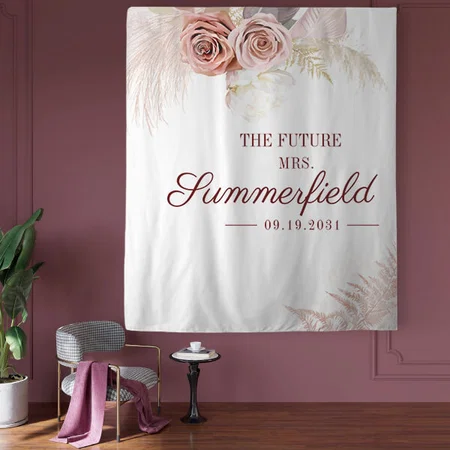 Pampas Grass Terracotta Design Customized Vinyl Flex Print Backdrop