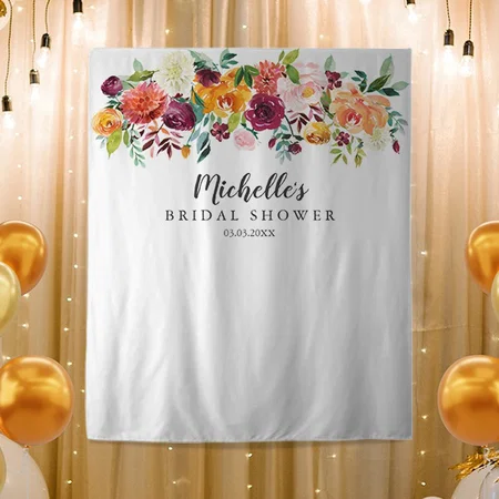 Floral Design Customized Vinyl Flex Print Backdrop