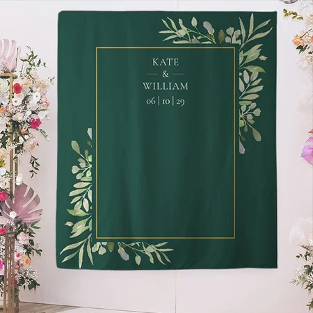Emerald Greenery Customized Vinyl Flex Print Backdrop