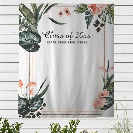 Tropical Jungle Graduation Customized Vinyl Flex Print Backdrop