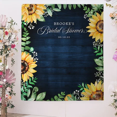 Sunflowers Design Bridal Shower Customized Vinyl Flex Print Backdrop