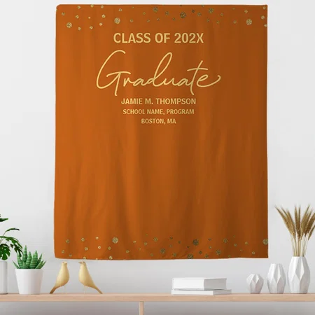 Orange Gold Graduation Customized Vinyl Flex Print Backdrop