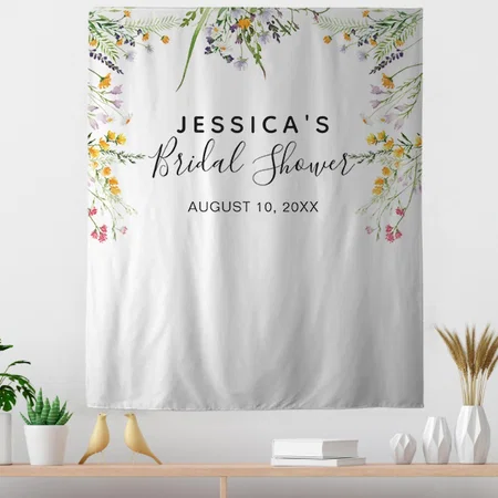 Wildflowers Bridal Shower Customized Vinyl Flex Print Backdrop