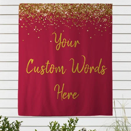 Golden Glitter Customized Vinyl Flex Print Backdrop