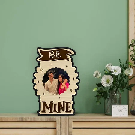 Be Mine Customized Photo Printed Engraved Wooden Table Frame - 10 x 7 Inches