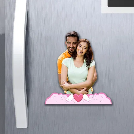 Heart & Wings Customized Acrylic Miniature Photo Caricature Fridge Magnet
