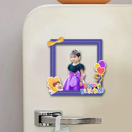 Happy Birthday Customized Acrylic Miniature Photo Caricature Fridge Magnet