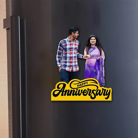 Happy Anniversary Customized Acrylic Miniature Photo Caricature Fridge Magnet