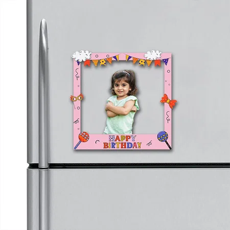 Happy Birthday Customized Acrylic Miniature Photo Caricature Fridge Magnet