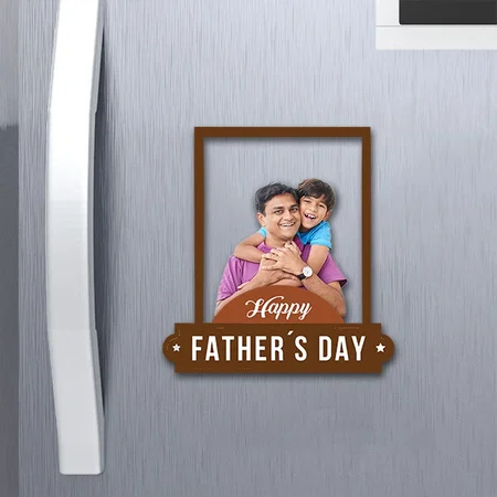 Happy Father's Day Customized Acrylic Miniature Photo Caricature Fridge Magnet