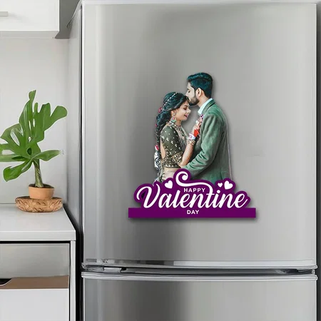 Happy Valentine Day Customized Acrylic Miniature Photo Caricature Fridge Magnet