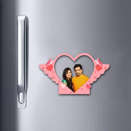 Heart and Wings Customized Acrylic Miniature Photo Caricature Fridge Magnet