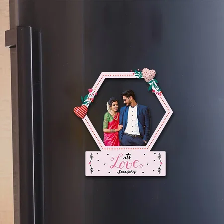 It's Love Season Customized Acrylic Miniature Photo Caricature Fridge Magnet