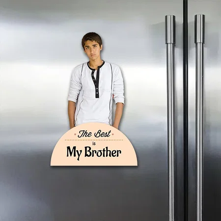 The Best Is My Brother Customized Acrylic Miniature Photo Caricature Fridge Magnet