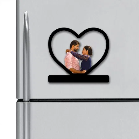 Heart Shape Customized Acrylic Miniature Photo Caricature Fridge Magnet