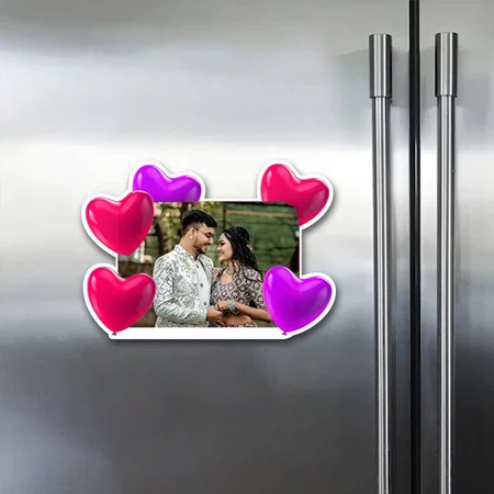 Colorful Hearts Customized Acrylic Miniature Photo Caricature Fridge Magnet