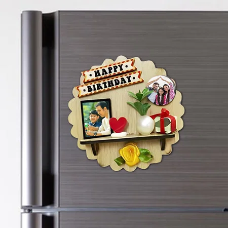 Happy Birthday Customized Photo Printed 3D Miniature Fridge Magnet