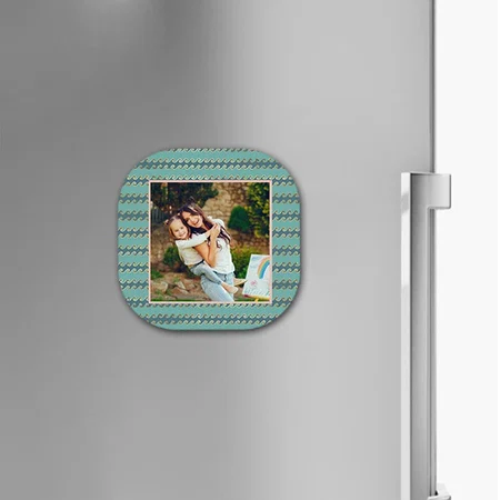 Green Pattern Design Customized Printed Photo Fridge Magnet