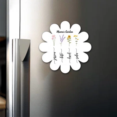 Mama's Garden Kids Names Customized Printed Photo Fridge Magnet