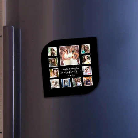 Besties Best Friends Forever 11 Photo Collage Customized Printed Photo Fridge Magnet