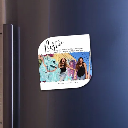 Modern Bestie Quote Photo Customized Printed Photo Fridge Magnet