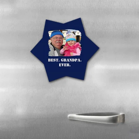 Family Photo Best Grandpa Ever Customized Printed Photo Fridge Magnet