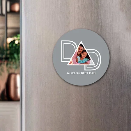 World's Best Dad Father's Day Photo Customized Printed Photo Fridge Magnet
