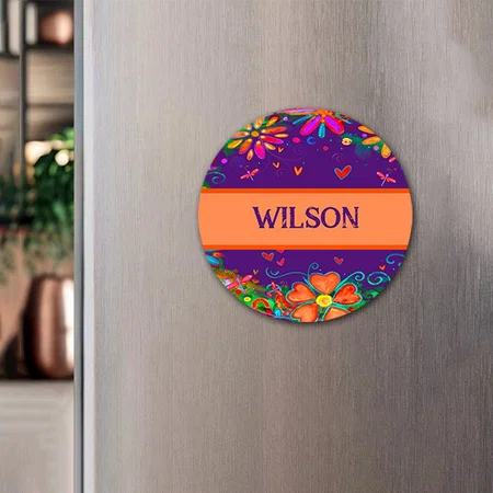 Dragonflies Design with Name Customized Printed Photo Fridge Magnet