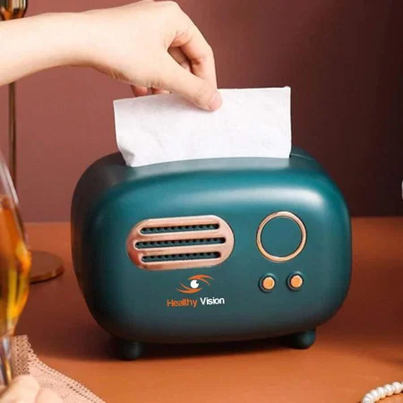 Green Customized Vintage Retro Tissue Box Holder for Home Kitchen Dining Table &amp; Paper, Living Room, Bedroom &amp; Desktop Tissue Storage Organizer