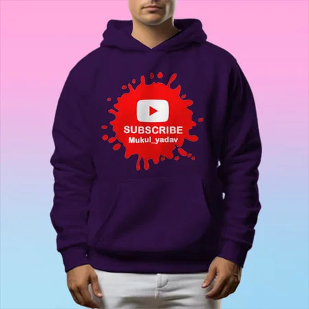 Subscribe Customized Unisex Printed Hoodie with Pockets