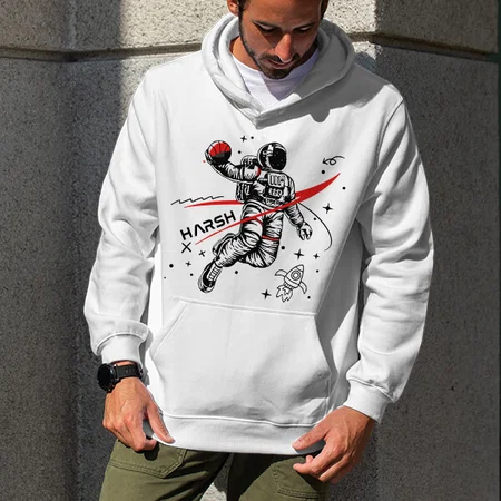Play in Space Customized Unisex Printed Hoodie with Pockets