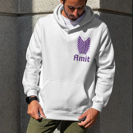 Pocket Name Customized Unisex Printed Hoodie with Pockets
