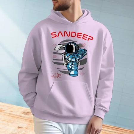 Golfer Astronaut Customized Unisex Printed Hoodie with Pockets