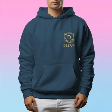 Name Logo Customized Unisex Printed Hoodie with Pockets