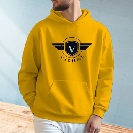 Name with Initials Customized Unisex Printed Hoodie with Pockets