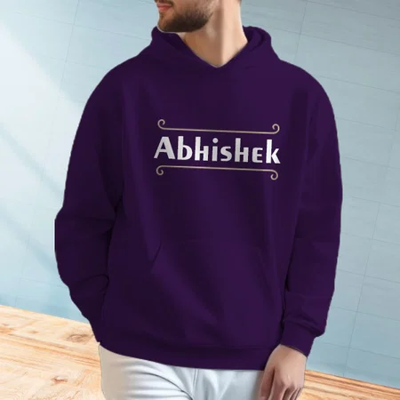 Stylish Name Customized Unisex Printed Hoodie with Pockets