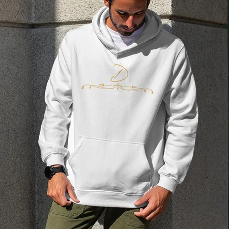 Cursive Name Customized Unisex Printed Hoodie with Pockets