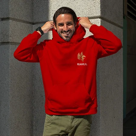 Name with Logo Customized Unisex Printed Hoodie with Pockets