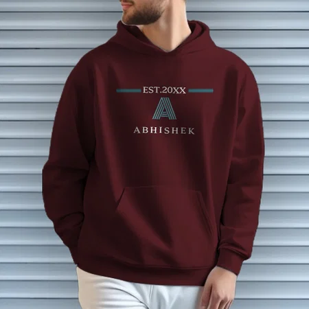 Estd Year with Name Customized Unisex Printed Hoodie with Pockets