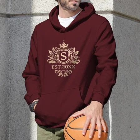 Name with Year Customized Unisex Printed Hoodie with Pockets
