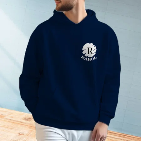 Name Initials Design Customized Unisex Printed Hoodie with Pockets