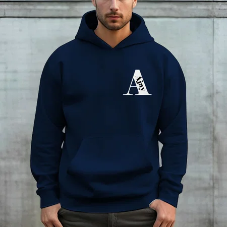 Monogram Customized Unisex Printed Hoodie with Pockets
