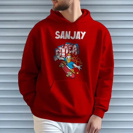 Skater Customized Unisex Printed Hoodie with Pockets