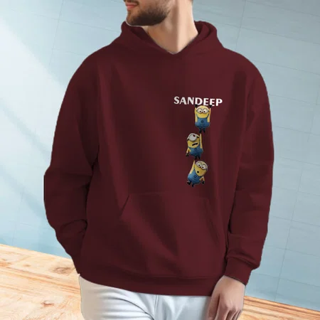 Hanging Cartoon Customized Unisex Printed Hoodie with Pockets