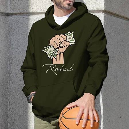 Money Customized Unisex Printed Hoodie with Pockets