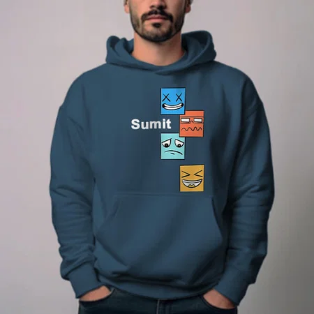 Emojis Customized Unisex Printed Hoodie with Pockets