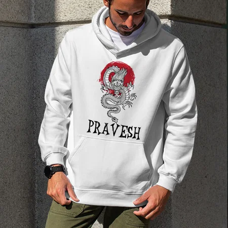 Oriental Dragon Customized Unisex Printed Hoodie with Pockets