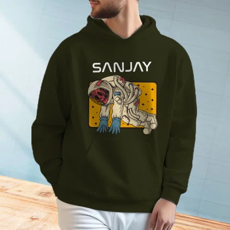 Floating Astronaut Customized Unisex Printed Hoodie with Pockets
