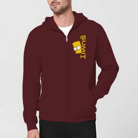 Peeking Customized Unisex Printed Zipper Hoodie